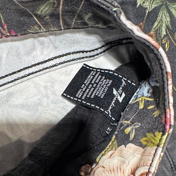 7 For All Mankind Black Floral Jeans - Picture 2 of 6